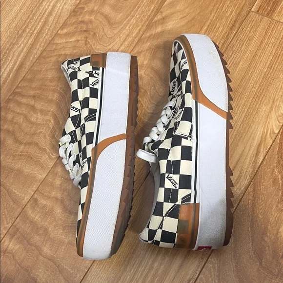 Vans Black and White Checkerboard Stacked Shoes M9.0/W10.5 - Picture 7 of 12